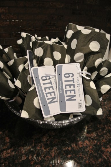 utensils inside with custom license plate