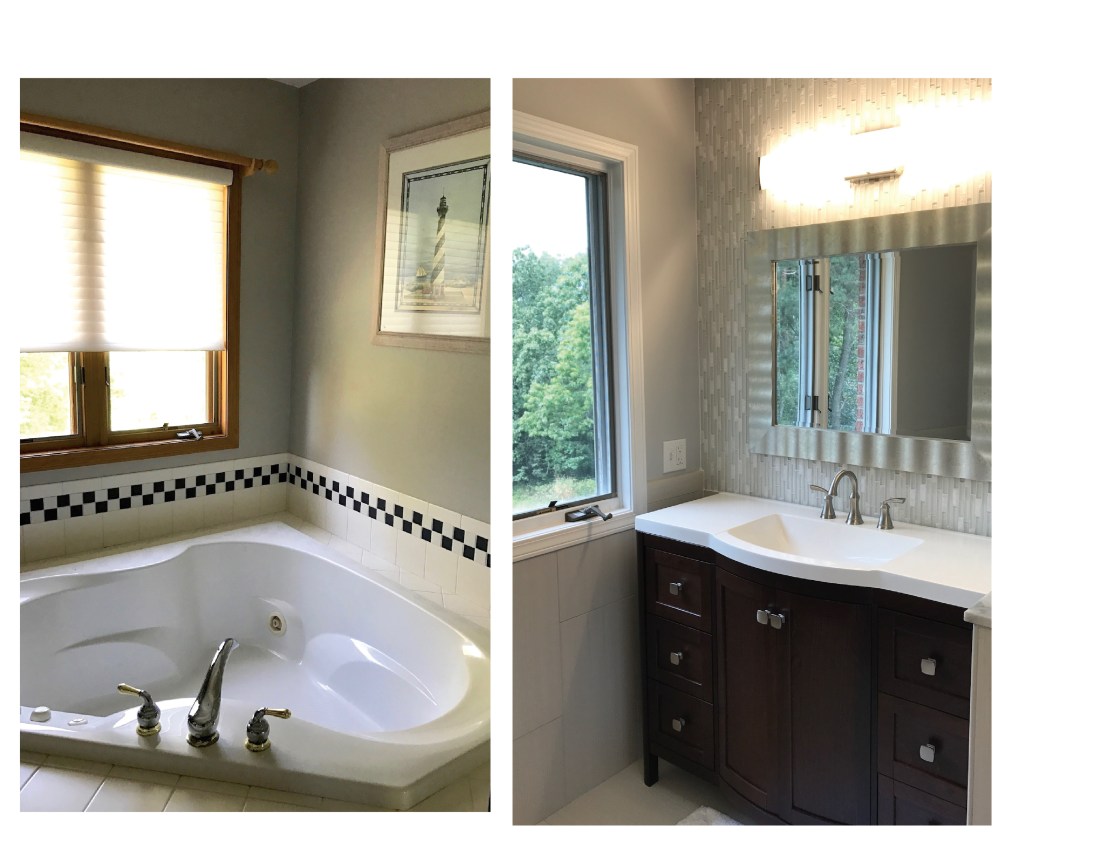 Orchardview master bath tub to vanity